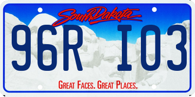 SD license plate 96RI03