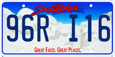 SD license plate 96RI16