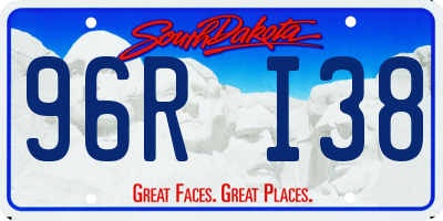 SD license plate 96RI38