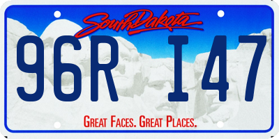 SD license plate 96RI47