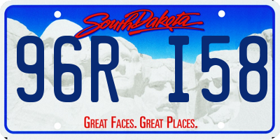 SD license plate 96RI58
