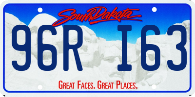 SD license plate 96RI63