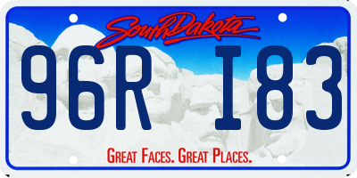 SD license plate 96RI83