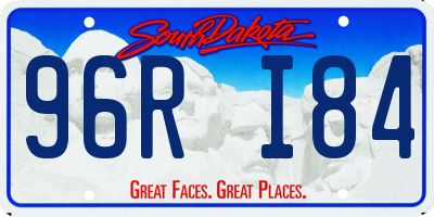 SD license plate 96RI84