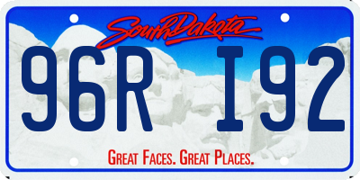 SD license plate 96RI92
