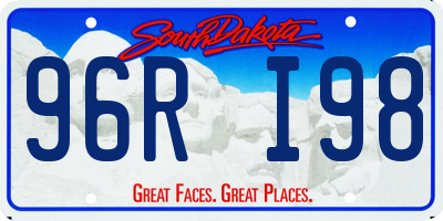 SD license plate 96RI98