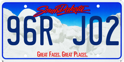 SD license plate 96RJ02