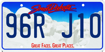 SD license plate 96RJ10