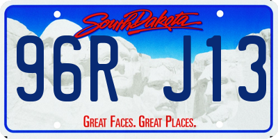 SD license plate 96RJ13