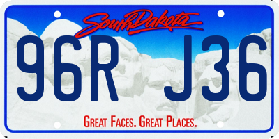 SD license plate 96RJ36