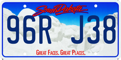 SD license plate 96RJ38
