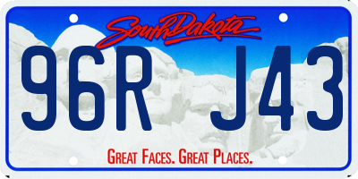 SD license plate 96RJ43