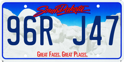 SD license plate 96RJ47