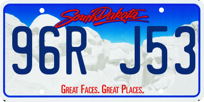 SD license plate 96RJ53