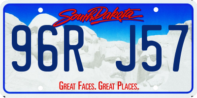 SD license plate 96RJ57