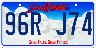 SD license plate 96RJ74