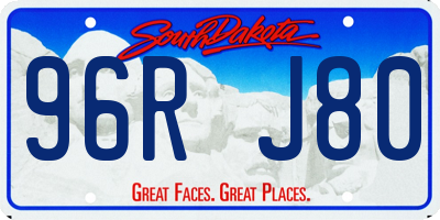 SD license plate 96RJ80