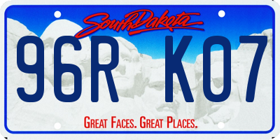 SD license plate 96RK07