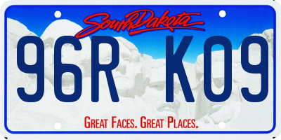 SD license plate 96RK09