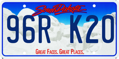 SD license plate 96RK20