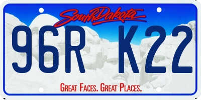 SD license plate 96RK22