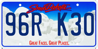 SD license plate 96RK30