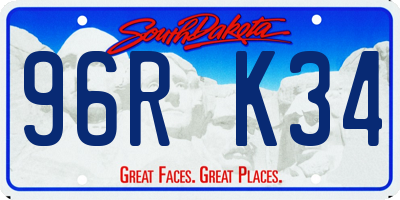SD license plate 96RK34