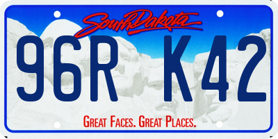 SD license plate 96RK42