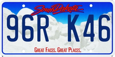 SD license plate 96RK46