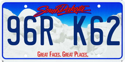 SD license plate 96RK62