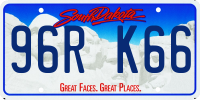 SD license plate 96RK66