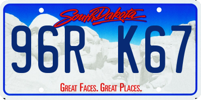 SD license plate 96RK67
