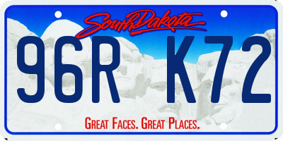 SD license plate 96RK72