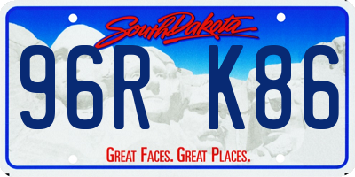 SD license plate 96RK86