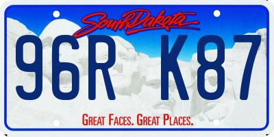 SD license plate 96RK87
