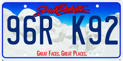 SD license plate 96RK92