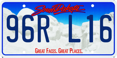 SD license plate 96RL16