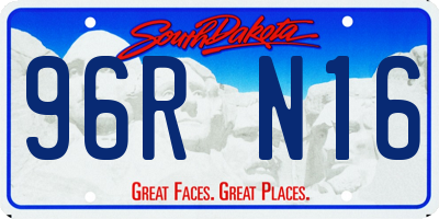 SD license plate 96RN16