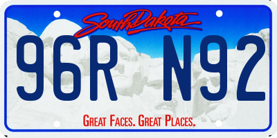 SD license plate 96RN92