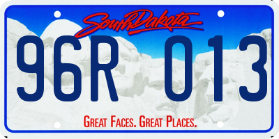 SD license plate 96RO13