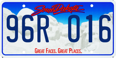 SD license plate 96RO16