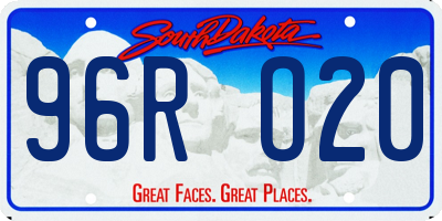 SD license plate 96RO20