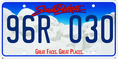 SD license plate 96RO30