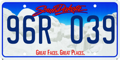 SD license plate 96RO39