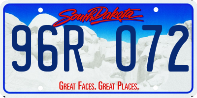 SD license plate 96RO72