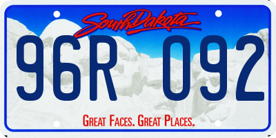 SD license plate 96RO92