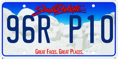 SD license plate 96RP10