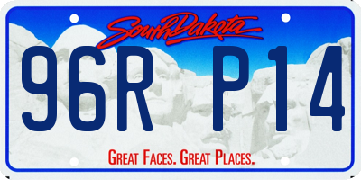 SD license plate 96RP14