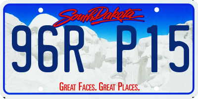 SD license plate 96RP15