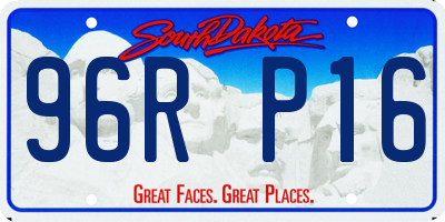 SD license plate 96RP16